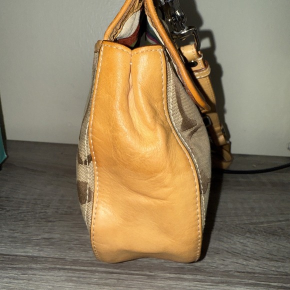 Coach Willis Brown Signature Canvas Tan‎ Leather 65th Anniversary Crossbody Bag! - Picture 12 of 15